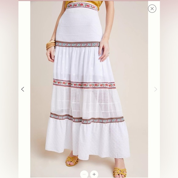 Anthropologie x Cecilia Prado Lori Tiered Maxi Skirt boho Gypsy - Picture 7 of 9